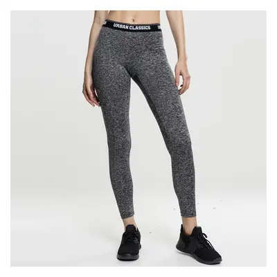 Urban Classics Ladies Active Melange Logo Leggings charcoal/white/black