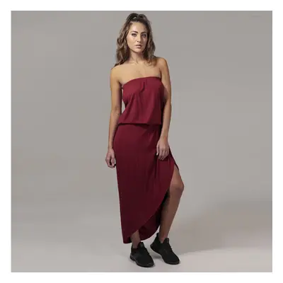 Urban Classics Ladies Viscose Bandeau Dress burgundy