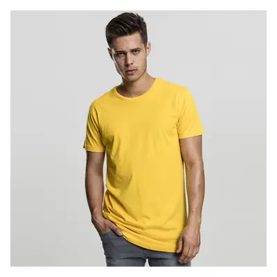 Férfi póló Urban Classics Shaped Long Tee chrome yellow