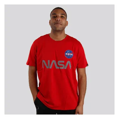 Férfi póló alpha industries NASA Reflective T-Shirt Red