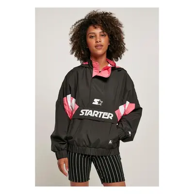 Ladies Starter Colorblock Halfzip Windbreaker black/pinkgrapefruit