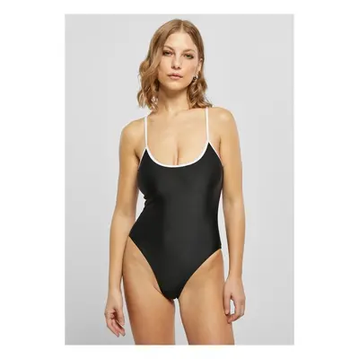 Urban Classics Ladies Recycled Retro Swimsuit black/white