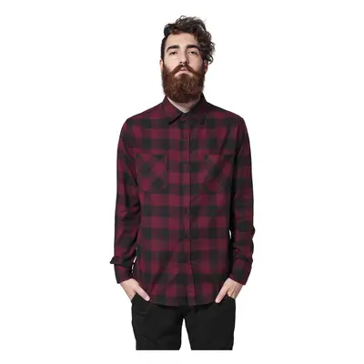 Urban Classics Checked Flanell Shirt blk/burgundy