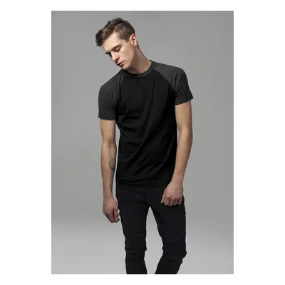 Férfi póló Urban Classics Raglan Contrast Tee blk/cha