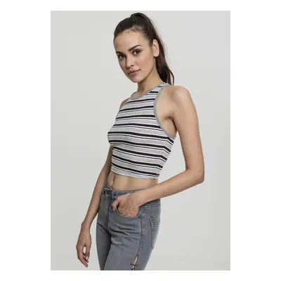 Urban Classics Ladies Rib Stripe Cropped Top navy/white/grey