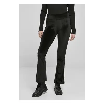 Urban Classics Ladies High Waist Velvet Boot Cut Leggings black