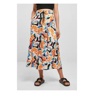 Urban Classics Ladies AOP Satin Midi Skirt magicmangoabstract