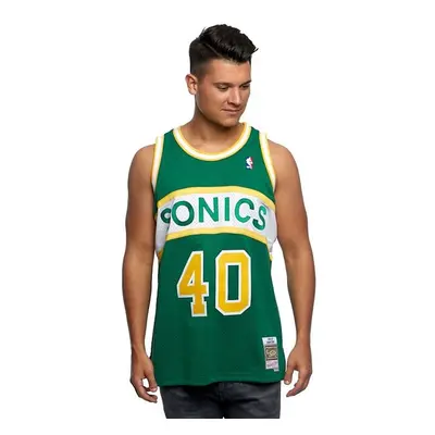 Mitchell & Ness Seattle Supersonics #40 Shawn Kemp green/yellow Swingman Jersey