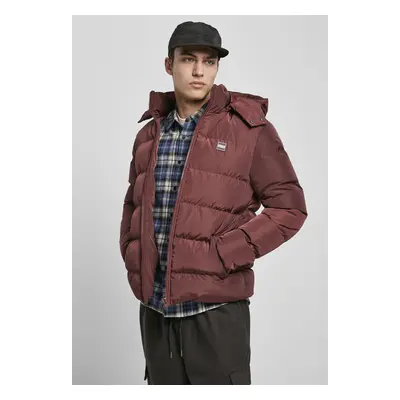 Urban Classics Hooded Puffer Jacket cherry