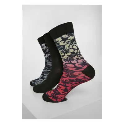 Urban Classics Flower Socks 3-Pack black/grey/red