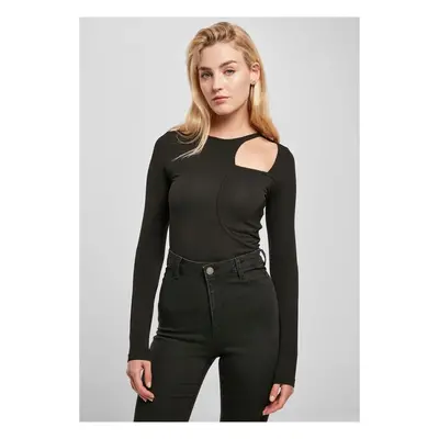 Urban Classics Ladies Organic Cut Out Longsleeve Body black