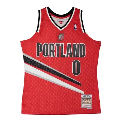 Mitchell & Ness Portland Trail Blazers #0 Damian Lillard Alternate Jersey red