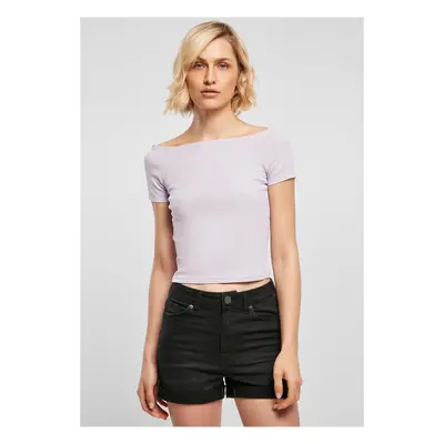 Urban Classics Ladies Off Shoulder Rib Tee lilac