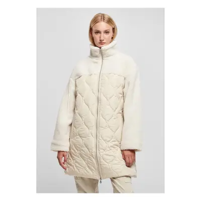 Urban Classics Ladies Oversized Sherpa Quilted Coat softseagrass/whitesand