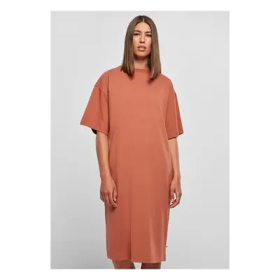 Urban Classics Ladies Organic Long Oversized Tee Dress terracotta