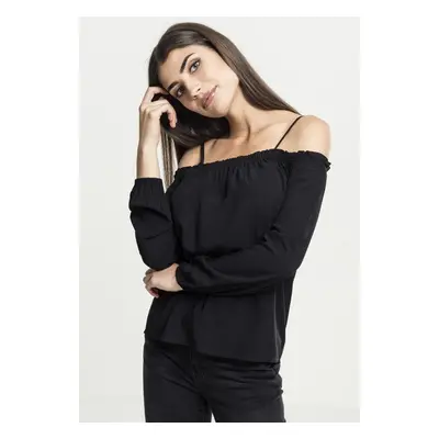 Urban Classics Ladies Cold Shoulder Smoke Longsleeve black