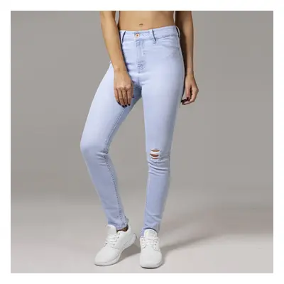 Urban Classics Ladies High Waist Skinny Denim Pants lightblue