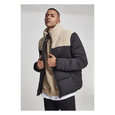 Urban Classics Sherpa Mix Boxy Puffer Jacket blk/darksand