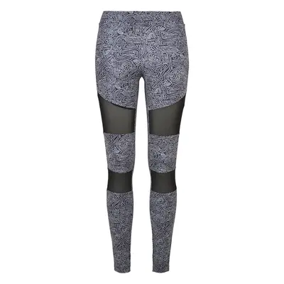 Urban Classics Ladies Tech Mesh AOP Leggings blackzen