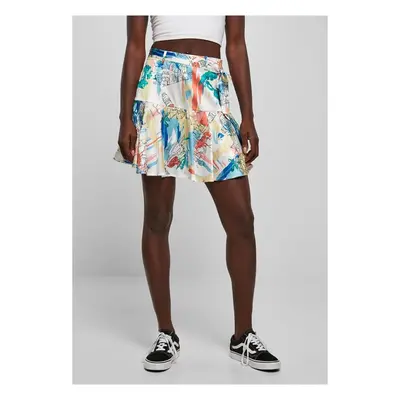 Urban Classics Ladies AOP Satin Mini Skirt softyellowvacation