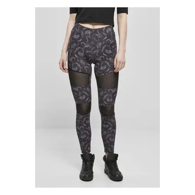 Urban Classics Ladies Tech Mesh AOP Leggings blackpaisley