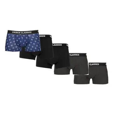 Urban Classics Boxer Shorts 5-Pack anchor aop+blk+blk+cha+cha