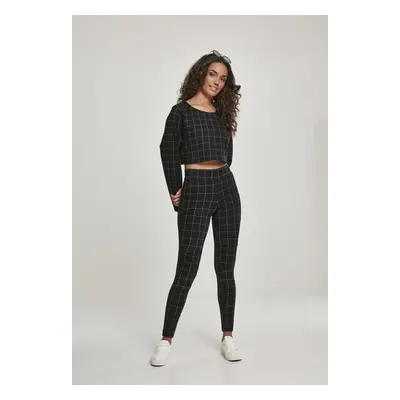 Urban Classics Ladies Check High Waist Leggings black/white