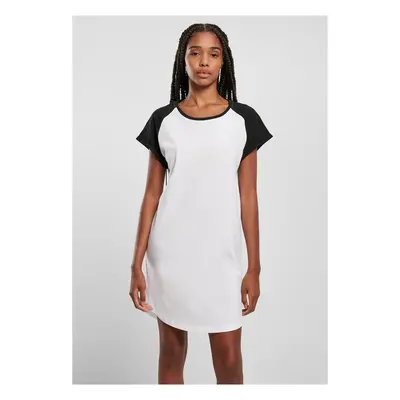 Urban Classics Ladies Contrast Raglan Tee Dress white/black