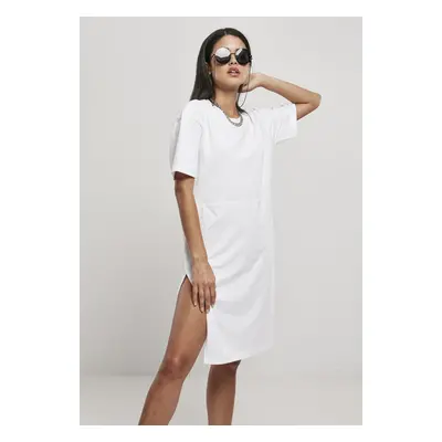 Urban Classics Ladies Organic Oversized Slit Tee Dress white