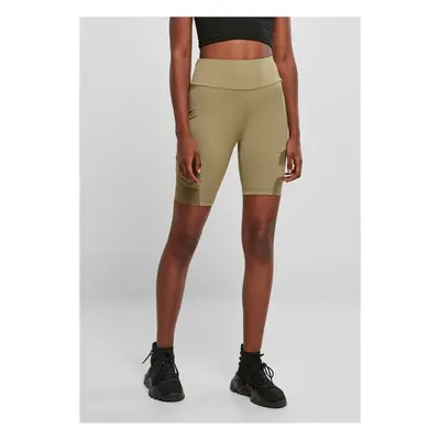 Urban Classics Ladies High Waist Tech Mesh Cycle Shorts khaki