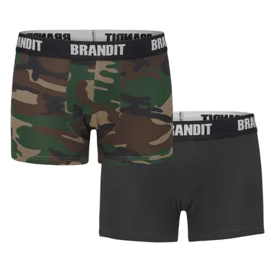 Brandit Boxershorts Logo 2er Pack woodland/black