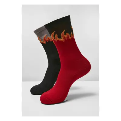 Mr. Tee Long Flame Socks 2-Pack red/black