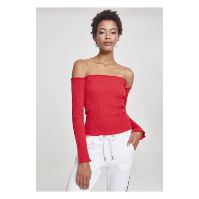 Urban Classics Ladies Cold Shoulder Smoke L/S fire red