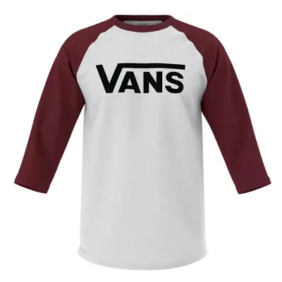 Férfi Pólo VANS CLASSIC RAGLAN WHITE-BLACK-SYRAH