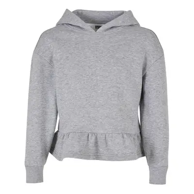 Urban Classics Girls Organic Volants Hoody grey