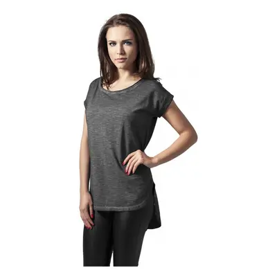 Urban Classics Ladies Long Back Shaped Spray Dye Tee darkgrey