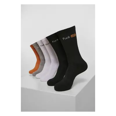 Mr. Tee Fuck Off Socks 6-Pack black/white/grey/neonorange