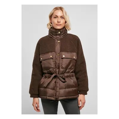 Urban Classics Ladies Sherpa Mix Puffer Jacket brown