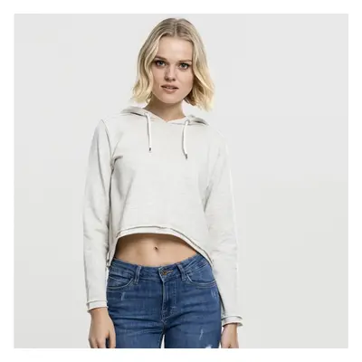 Pulóver Urban Classics Ladies Cropped Terry Hoody offwhite melange