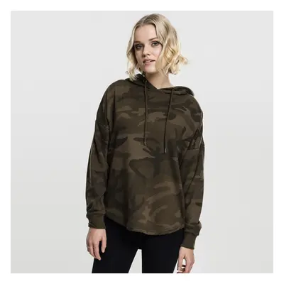 Pulóver Urban Classics Ladies Oversized Camo Hoody olive camo