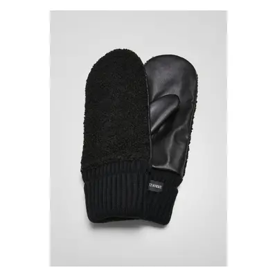 Urban Classics Sherpa Imitation Leather Gloves black