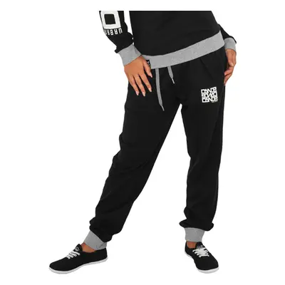 Női Melegítő Nadrág Urban Dance Udance Contrast Sweatpant blk/wht