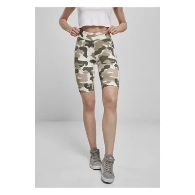 Urban Classics Ladies High Waist Camo Tech Cycle Shorts duskrose camo