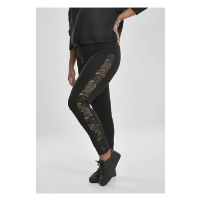 Urban Classics Ladies Lace Striped Leggings black