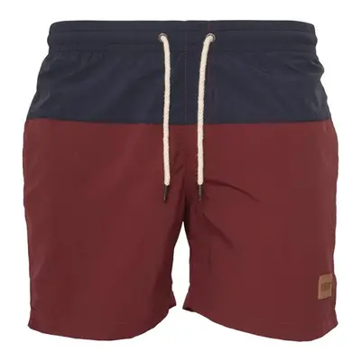 Urban Classics Block Swim Shorts nvy/burgundy