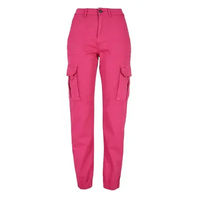 Urban Classics Ladies Cotton Twill Utility Pants hibiskus pink