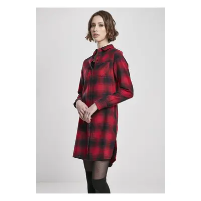 Urban Classics Ladies Check Shirt Dress darkblue/red