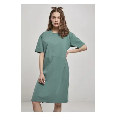 Urban Classics Ladies Organic Oversized Slit Tee Dress paleleaf