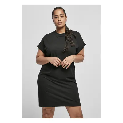 Urban Classics Ladies Organic Cotton Cut On Sleeve Tee Dress black