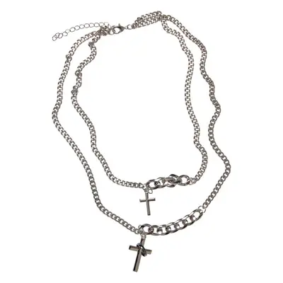 Urban Classics Various Chain Cross Necklace silver